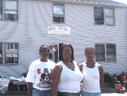 Belinda Hannon (pictured with her daughters) lives on the New Haven side of Cherry Ann.