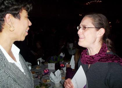 The luncheon made for good networking, too. Two movers and shakers in the housing field, attorney Rolan Joni Young of Berchem, Moses & Devlin, and Carla Weil of the Greater New Haven Community Loan Fund, were spotted at a table near the back.