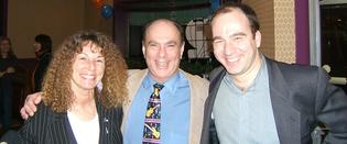 (Mom) Linda Levine (at left) and (Uncle) Michael Solomon flew all the way from the Windy City to celebrate with Dan.