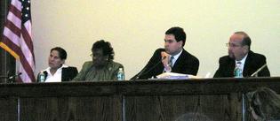 Zoning board members, left to right, Maritza Padilla-Grant, Cathy Weber, Chairman Eduardo E. Perez, Christopher Vigilante and H. Richter Elser