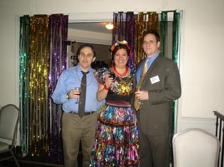 Library staffers relaxing at the bash included Seth Godfrey, Magguri Cameron and John Jessen.