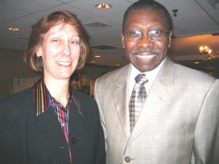 Martha Judd of St. Raphael Health Services with Granville co-founder Jerry Poole.