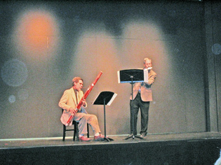 Harold Shapiro played flute and Carl Shudy bassoon with Village Trio.