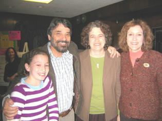 The gang at a screening of Al Gore's An Inconvenient Truth included Rabbi Herbert Brockman, Yale Professor Marian Chertow, and Lauri Lowell, director of the Jewish Community Relations Council.