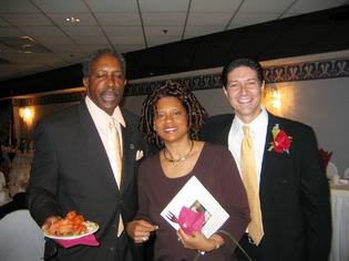 Judge and Mrs. Lubbie Harper celebrated Val Capobianco's award with him at the American Committee on Italian Migration event.