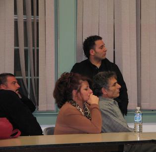 Alex Vigliotti and family at the P&Z hearing. Photo by Marcia Chambers