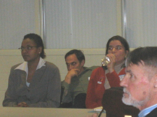 Peter Curtis, foreground, and Seth Godfrey, business librarian.